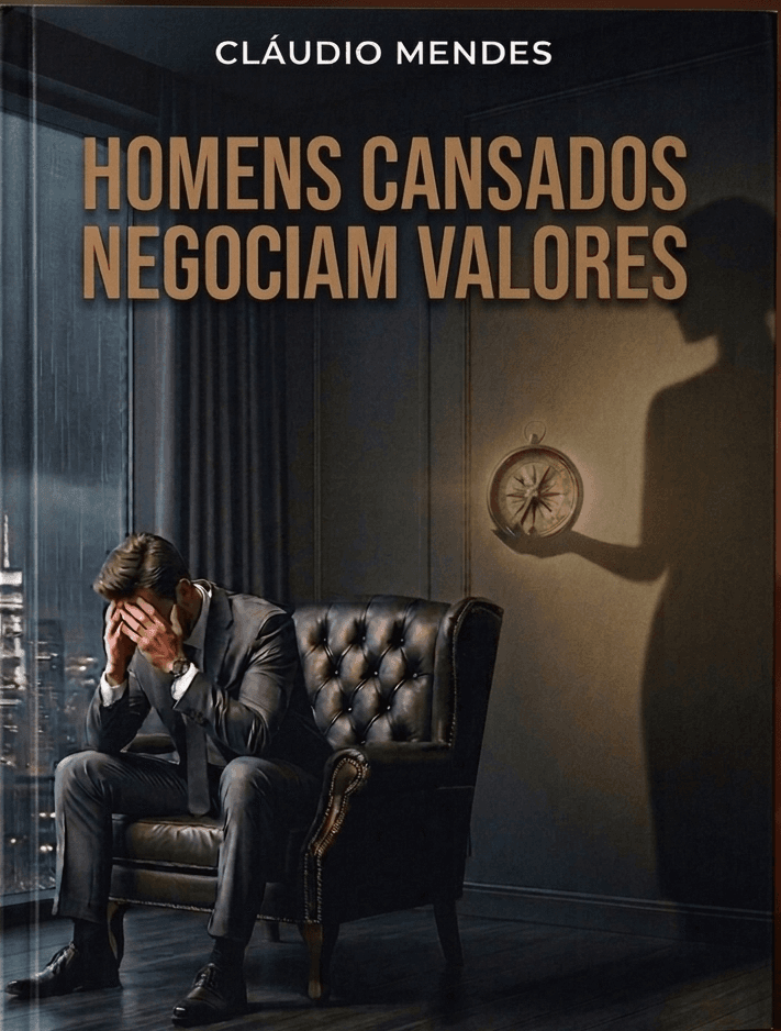 Livro Homens Cansados Negociam Valores - Capa do livro sobre liderança e governo da vida